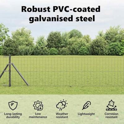 VidaXL Euro hek grijs 0,6 x 10 m pvc-gecoat ijzer