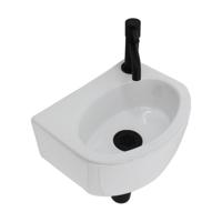 Fonteinset Boss & Wessing Gustav Keramiek Inclusief Eenhendelkraan En Sifon 30x22x11 cm Wit - thumbnail