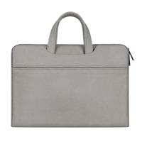 ST06 waterdichte PU lederen rits verborgen draagbare riem One-schouder handtas voor 13 3 inch laptops met koffer gordel (lichtgrijs) - thumbnail