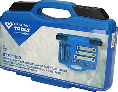 Brilliant Tools BT701100 Reparatieset voor remschroefdraad, M9 x 1,25, 16-delig