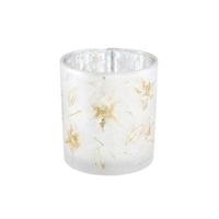 PTMD theelichthoud aolani flower glas wit s 8 cm | 12 stuks - thumbnail