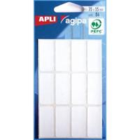 Agipa witte etiketten in etui ft 15 x 35 mm (b x h), 84 stuks, 12 per blad - thumbnail