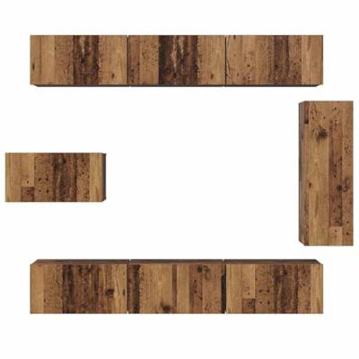 Tv-meubelset 8 pcs Oud hout 30.5 x 30 x 90 cm Bewerkt hout
