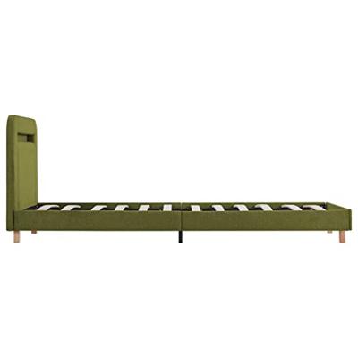VidaXL Bedframe met led stof groen 90x200 cm