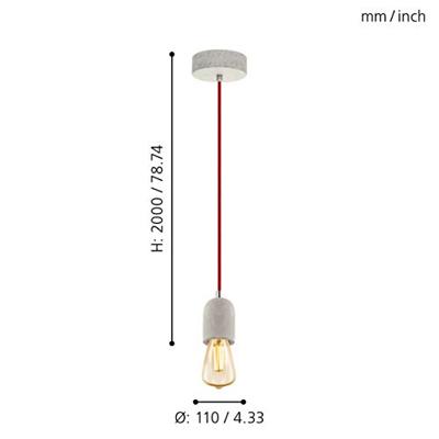 Eglo Betongrijze hanglampYorth pendel - 32532