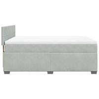 Boxspring met matras fluweel lichtgrijs 140x200 cm - thumbnail
