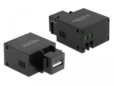 Delock 86506 Keystone-module USB Type-A oplaadpoort 2.1 A zwart