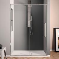 Klapdeur Lacus Murano Tweedelig Helder Glas 90x200 cm Aluminium Profiel Chroom Lacus - thumbnail