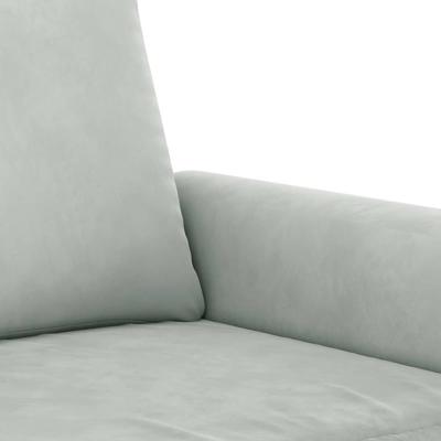 3-delige Loungeset met kussens fluweel lichtgrijs