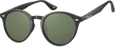 Zonnebril montana met groen g15 rond glas zwart