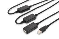 DIGITUS Actieve USB 2.0 verlengkabel - Repeater kabel - USB A male naar USB A female - 25 m - 480 Mbit/s - Plug & Play - Voeding via USB - Zwart - thumbnail