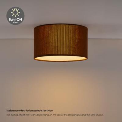Corduroy Plafondlamp - Cilinder - Brown - Scandinavische stijl - ø30 x 17 cm - E27 Fitting - Geschikt voor Woonkamers en slaapkamers