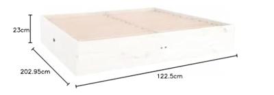Bedframe massief hout wit 120x200 cm - thumbnail