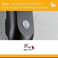 Paulmann Diskola 94854 Wandlamp op zonne-energie met bewegingsmelder LED 3.5 W Antraciet - thumbnail