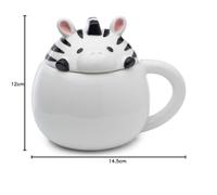 Adoramals Zebra Deksel Gevormde Keramiek Mok - thumbnail