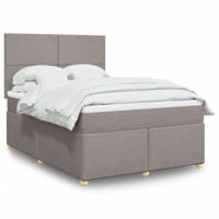 Boxspring met matras stof taupe 140x190 cm - thumbnail