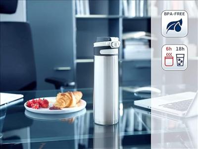 Leifheit 3272 Flip Isoleerbeker 600 ml RVS