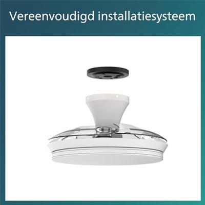 Philips LED Atlas Plafondventilator 28 W, 35 W (Ø x h) 490 mm x 418 mm Nikkel Met lamparmatuur, Timer Philips LED Atlas Plafondventilator 28 W, 35 W (Ø x h) 490 mm x 418 mm Nikkel Met lamparmatuur, Timer