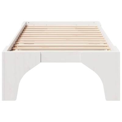 Bedframe met opslag Wit 75 x 190 cm Massief grenenhout