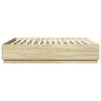 Bedframe bewerkt hout sonoma eikenkleurig 180x200 cm - thumbnail