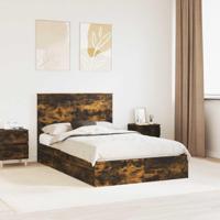 Bedframe met lade Gerookt eiken 135 x 190 cm Bewerkt hout - thumbnail