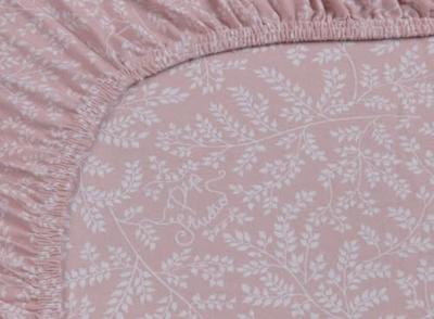 Pip Studio Pip Studio Leafy Hoeslaken - Roze 100 x 200/210/220 cm Hoek hoogte: 30 cm