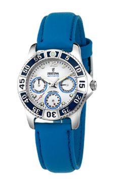 Horlogeband Festina F16039-4 Leder Blauw 18mm Horlogeband Festina F16039-4 Leder Blauw 18mm
