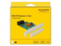 DeLOCK 4-poorts SATA PCIe-kaart adapter - thumbnail