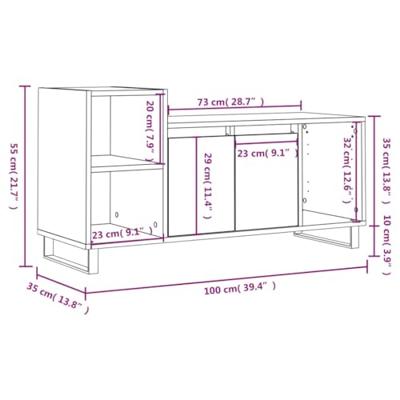 Tv-meubel 100x35x55 cm bewerkt hout gerookt eikenkleurig