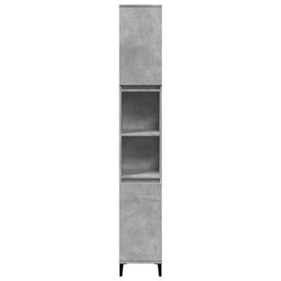 Badkamerkast 30x30x190 cm bewerkt hout betongrijs