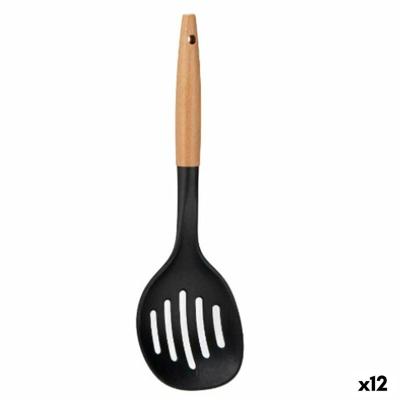 Schuimspaan Kinvara Zwart Natuurlijk Hout Plastic 11 x 35 x 4 cm 10,5 x 35 cm (12 Stuks)