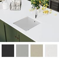 VidaXL Gootsteen enkele bak graniet wit - thumbnail