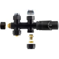 Thermostatische Radiator Aansluitset Zwart Recht M30x16/2 Middenaansluiting - thumbnail