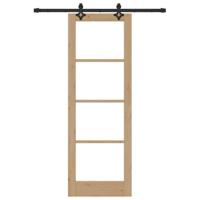 Schuifdeur Bruin 73.5 x 211 cm Hout en metaal - thumbnail