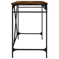 Bureau 100x50x75 cm bewerkt hout en ijzer gerookt eikenkleurig - thumbnail