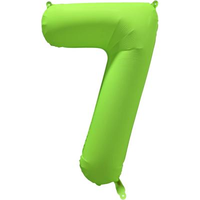 Folieballon Cijfer 7 Neon Groen (86cm)