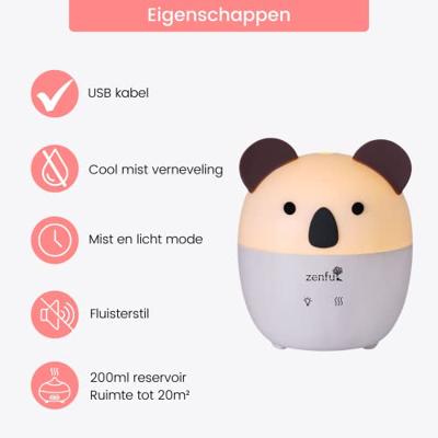 Koala aroma diffuser en nachtlampje voor baby en kind 200ml