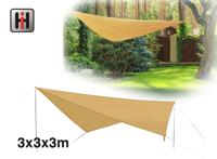 Zonnedoek Beige - Schaduw doek - 3 x 3 x 3 meter - thumbnail