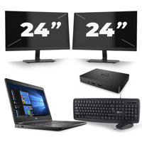 Dell Latitude 5480 - Intel Core i5-6e Generatie - 14 inch - 8GB RAM - 256GB SSD - Windows 11 + 2x 24 inch Monitor - thumbnail