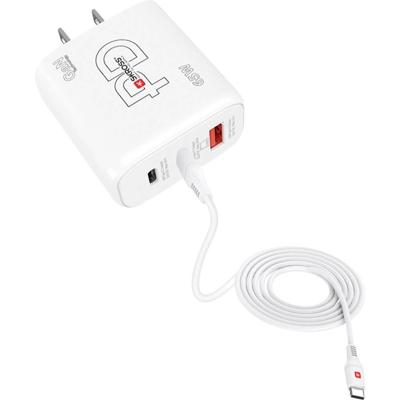 Skross Power Charger 65W PD GaN Combo+ US USB-oplader 65 W 1x USB-A, 2x USB-C USB PD Wit Binnen Skross Power Charger 65W PD GaN Combo+ US USB-oplader 65 W 1x USB-A, 2x USB-C USB PD Wit Binnen