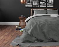 RoyalTextile - Twin Face Dekbedovertrek Micropercal - Grijs/Antraciet - 240 x 220 - thumbnail