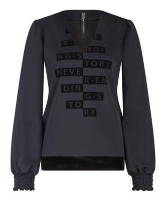 Zip73 Top V Never Ending W25/629/01/005 T-shirt Lange Mouw 005 Black Velvet