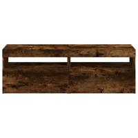 Tv-meubels 2 st met LED-verlichting 60x35x40 cm gerookt eiken - thumbnail