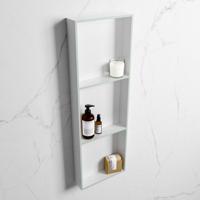 MONDIAZ EASY Nis 89,5x29,5cm in solid surface kleur Greey | Talc. 3 vakken geschikt voor in- of opbouw - thumbnail