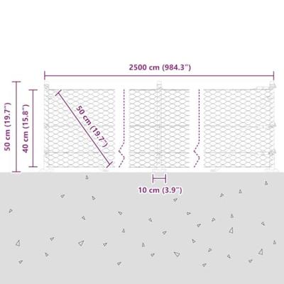 VidaXL Afrasteringspaal zilver 25 x 0,4 m (36 mm gaas) staal