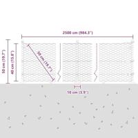 VidaXL Afrasteringspaal grijs 25 x 0,4 m (36 mm gaas) staal en pvc - thumbnail