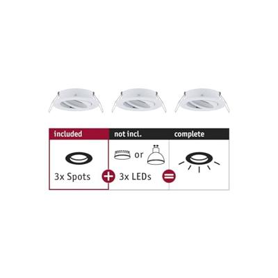 Paulmann 92486 EBL Choose Inbouwring Set van 3 stuks 10 W Wit Paulmann 92486 EBL Choose Inbouwring Set van 3 stuks 10 W Wit
