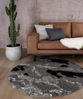 Boho&me Rond hoogpolig vloerkleed Marble Artisan - grijs - 280 cm rond - thumbnail