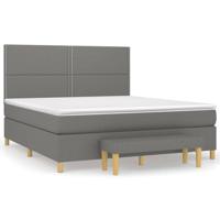Boxspring met matras stof donkergrijs 180x200 cm - thumbnail