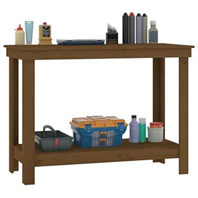 VidaXL Werkbank 110x50x80 cm massief grenenhout honingbruin